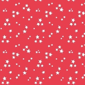 starry stars SM white on bold coral