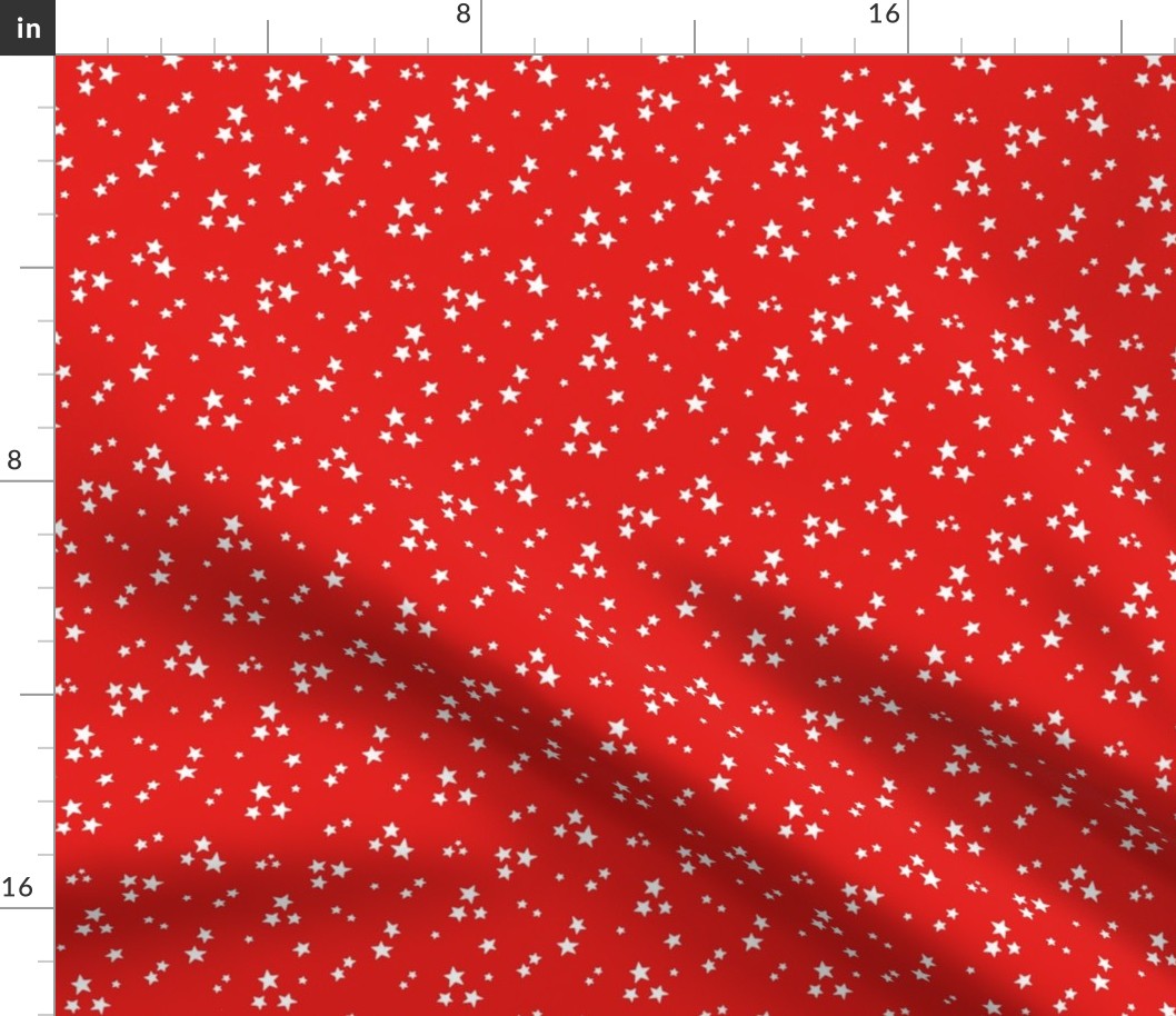 starry stars SM white on bright red