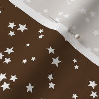 starry stars SM white on dark brown