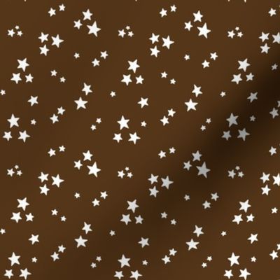 starry stars SM white on dark brown