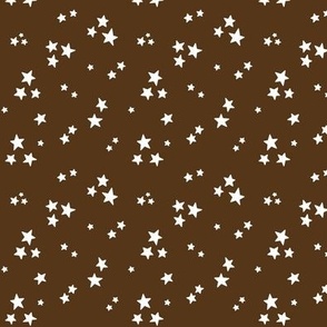 starry stars SM white on dark brown