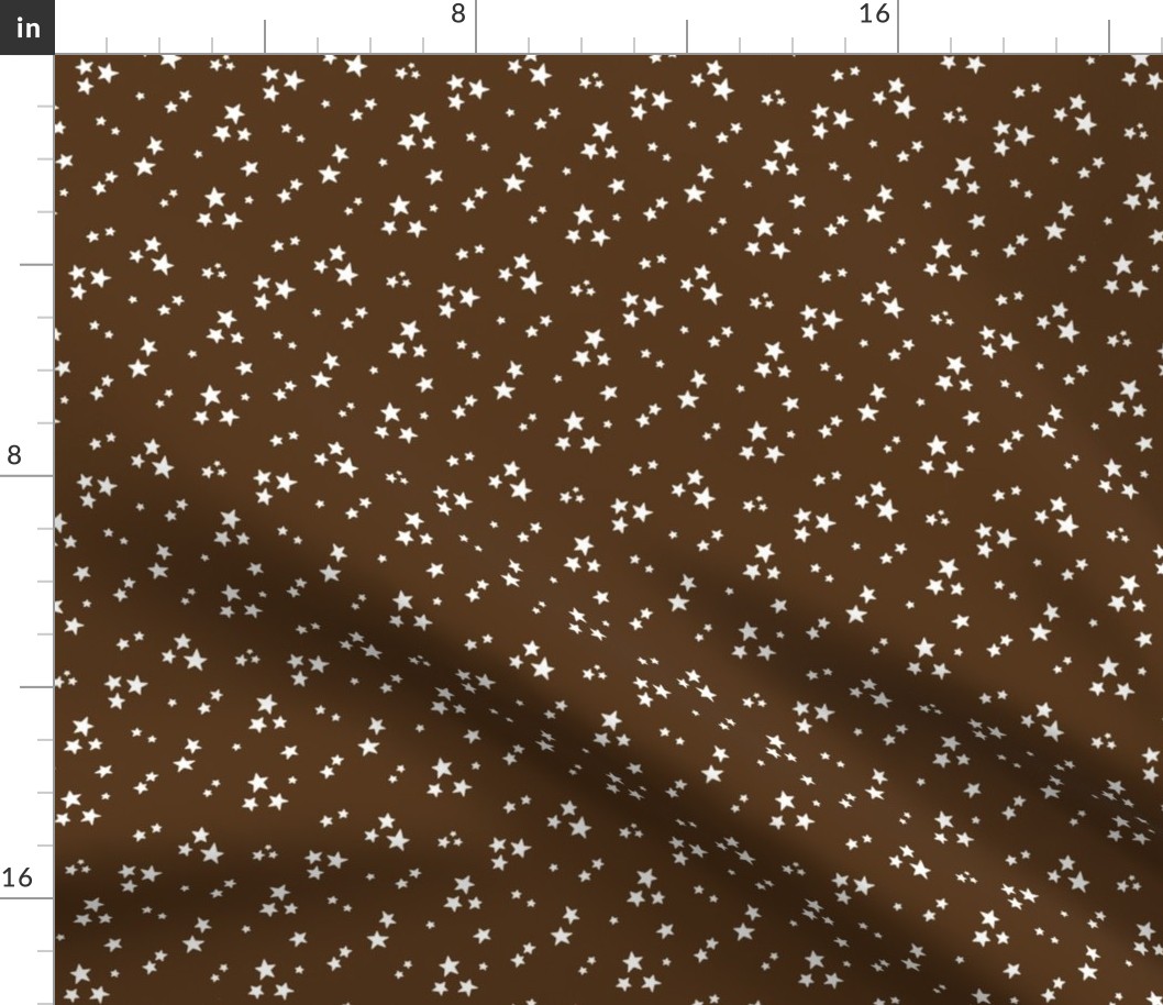 starry stars SM white on dark brown