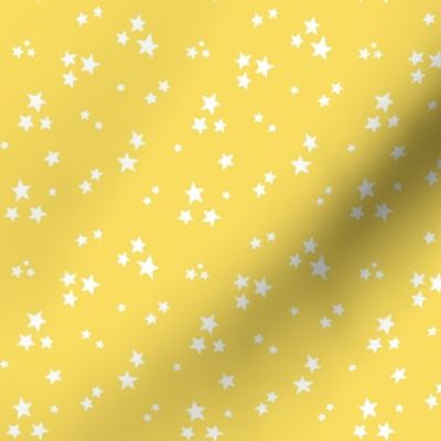 starry stars SM white on butter yellow