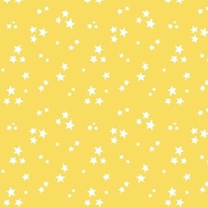 starry stars SM white on butter yellow