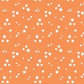 starry stars SM white on tangerine orange