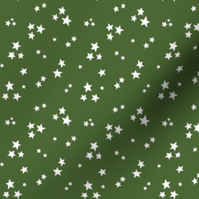 starry stars SM white on hunter green