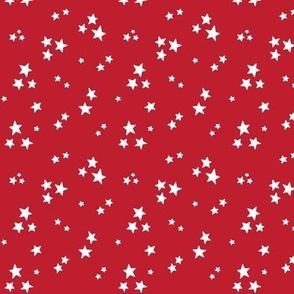 starry stars SM white on red