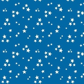 starry stars SM white on royal blue