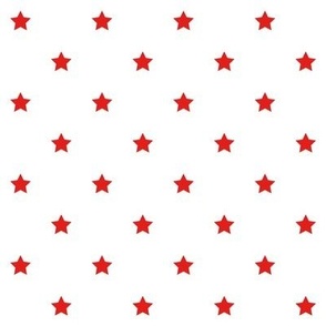 bright red and white stars half inch