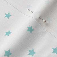 light teal and white stars half inch