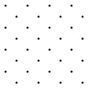 black and white stars quarter inch