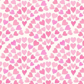 Scallop Hearts pink offwhite