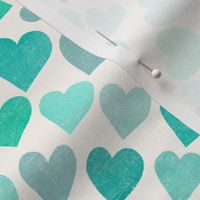 Scallop Hearts aqua offwhite