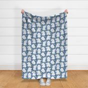 Counting Elephants - textured teal blue