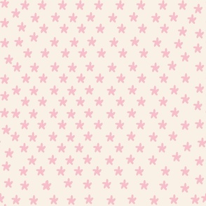 Rustic hand-drawn flower stars in pink and white