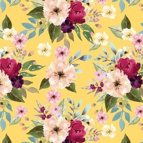 flower design with yellow background