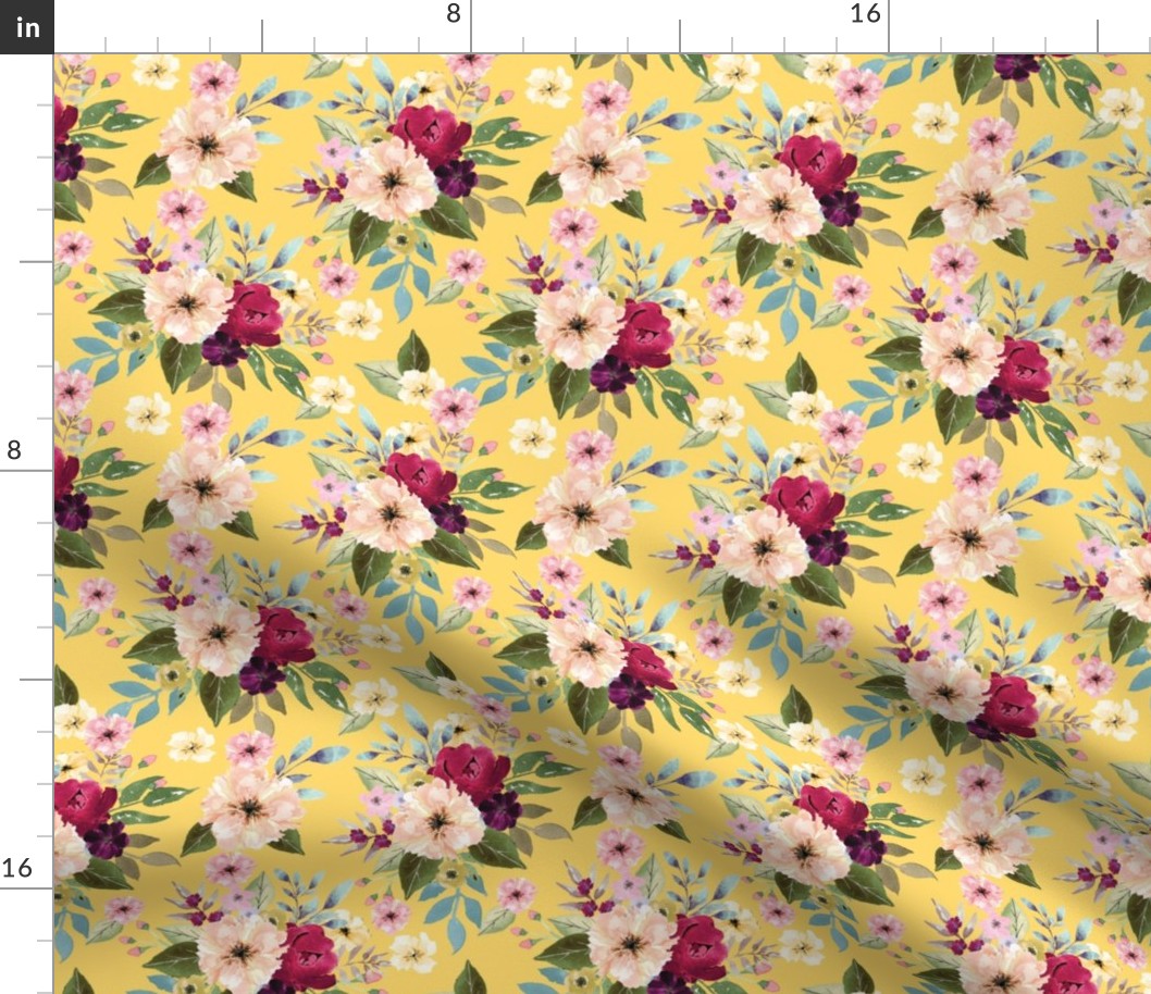 flower design with yellow background