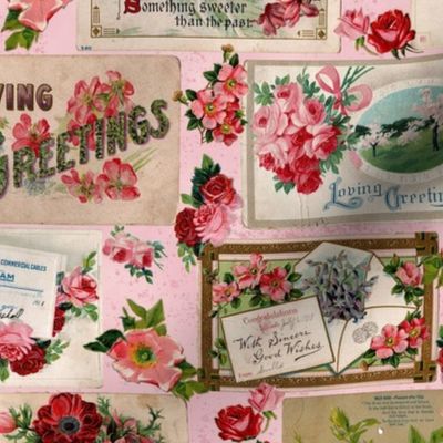 SF Pink Rose Antique Postcards JMonroe