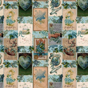 SF Blue Flowers Antique Postcards JMonroe