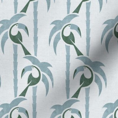 TOUCAN DO IT! - FADED VINTAGE GREEN AND BLUE ON OFF-WHITE