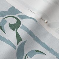 TOUCAN DO IT! - FADED VINTAGE GREEN AND BLUE ON OFF-WHITE