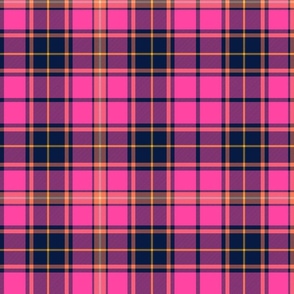 Bright Spring Plaid Hot Pink/Midnight Blue/Papaya 1-  traditional tweedy - medium