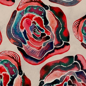 Bold Watercolor Roses (large)