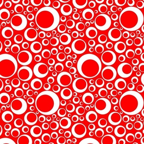 off center circles white on red