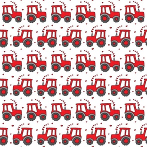 Medium Scale - Valentine Tractors Red White BG 