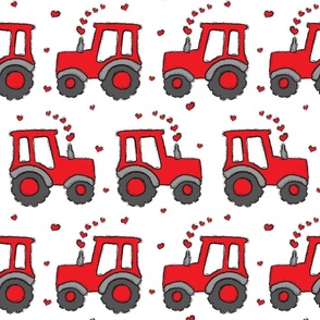 Large  Scale - Valentine Tractors Red White BG 