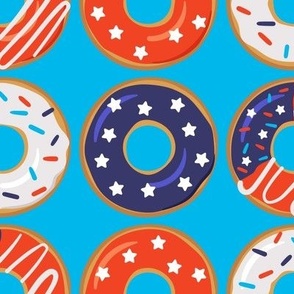 4th of July Patriotic Donuts Blue