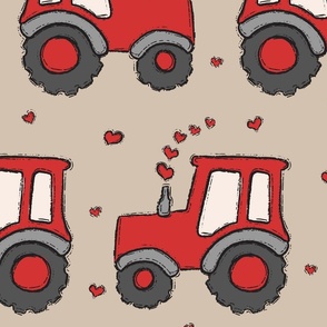 XL Scale - Valentine Tractors Muted Red Beige BG