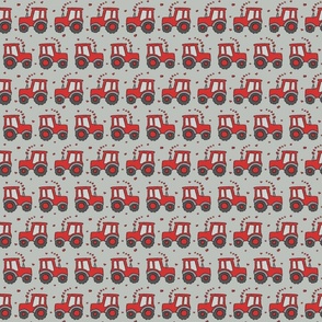 Small Scale - Valentine Tractors Muted Red Grey BG 