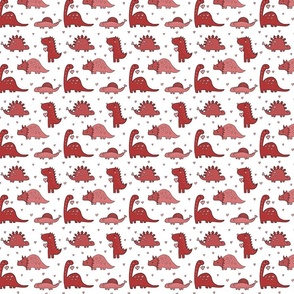 Small Scale - Valentine Dino Red White BG 