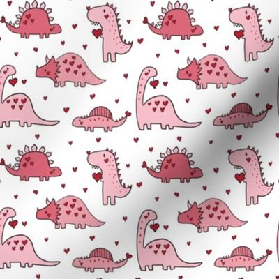 Small Scale - Valentine Dino Pink White BG 