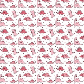 Small Scale - Valentine Dino Pink White BG 