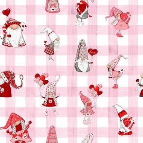 gnome pink gingham