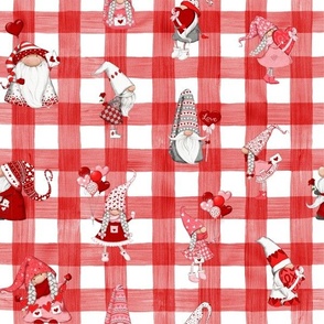 gnome red gingham