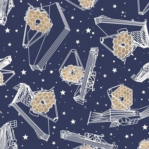 james webb space telescope navy with gold and stars