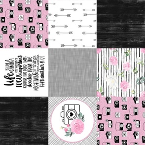 Photography//Pink - Wholecloth Cheater Quilt - Rotated