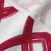 Red hand drawn stripes on white