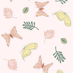 Butterflies Pink Pastel for Spring