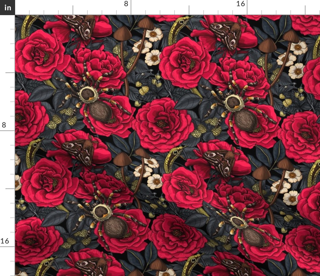 Dream garden in red and dark gray 9"