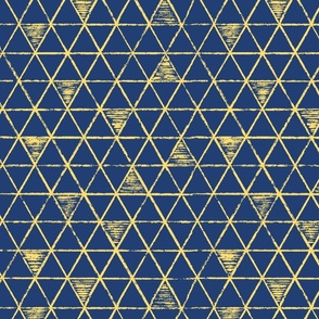 Sketchy Triangles - Blue Yellow - Medium