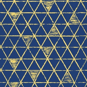 Sketchy Triangles - Blue Yellow - Large