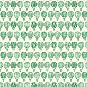 Hot Air Balloons - Cream Green - Medium