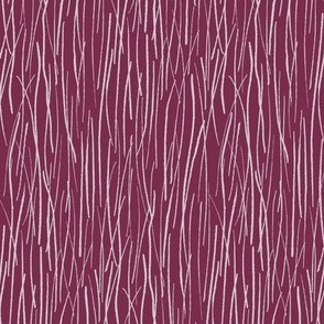 290 - Pine needle carpet, large scale - bumpy wonky organic lines in warm white and burgundy pink for apparel, home décor and wallpaper