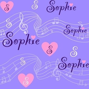 Sophie name on purple 