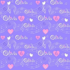 Olivia name on purple 