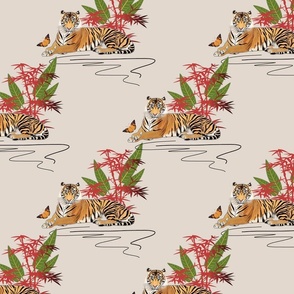 Year of the Tiger (motif) - mocha greige, medium